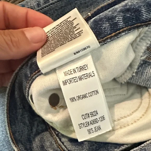 Agolde 90s Women’s Ripped Light Blue Jeans - Picture 3 of 8